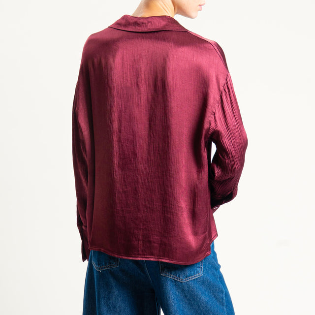 Haveone-Camicia viscosa goffrata - ciliegia