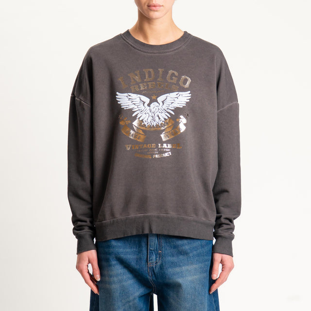 Haveone-Felpa stampa aquila - moro