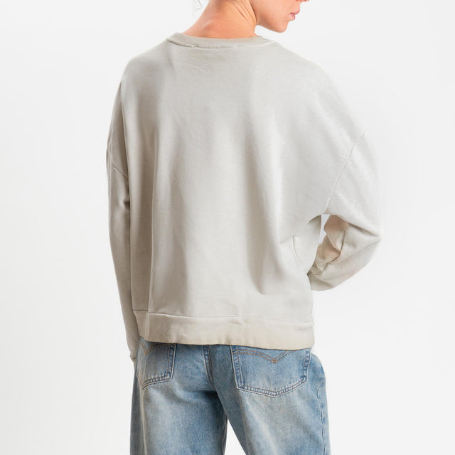 Haveone-Felpa stampa aquila stone washed - sabbia