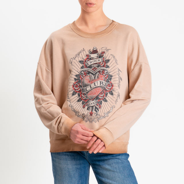 Haveone-Felpa girocollo stampa cuore - phard