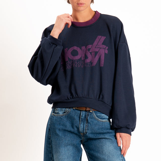 Haveone-Felpa con stampa - blu/prugna