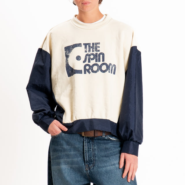 Haveone-Felpa doppio tessuto con nylon - burro/blu
