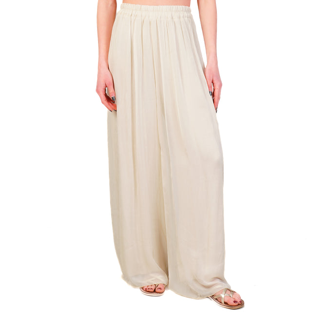 Haveone - Pantalones de muselina con cintura elástica - Mantequilla