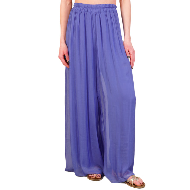 Haveone - Pantalones de muselina con cintura elástica - Lavanda