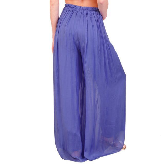 Haveone - Pantalones de muselina con cintura elástica - Lavanda
