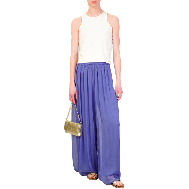 Haveone - Pantalones de muselina con cintura elástica - Lavanda