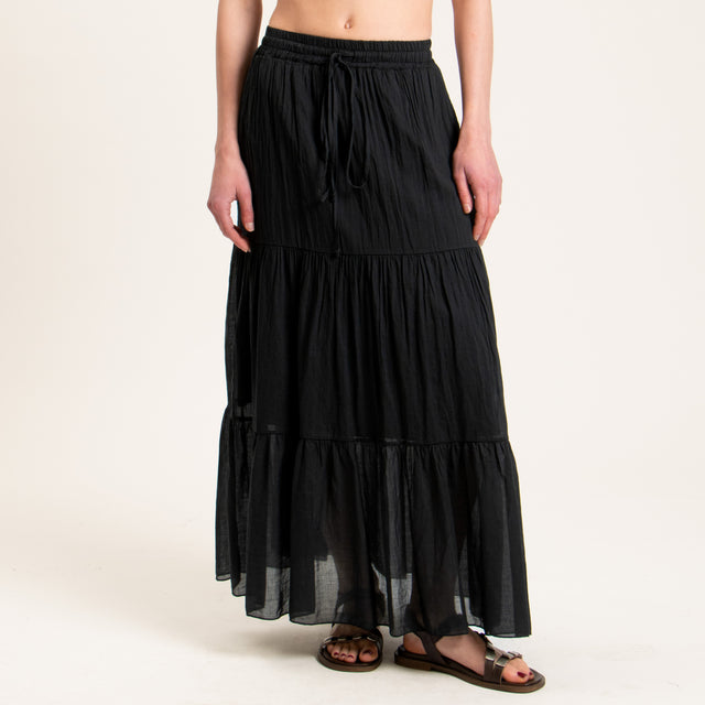 Haveone-Gonna in mussola elastico in vita - nero