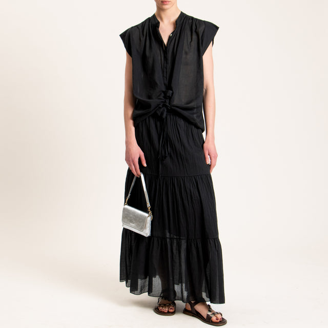 Haveone-Gonna in mussola elastico in vita - nero