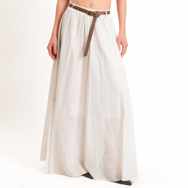Haveone-Gonna mussola tie dye con cintura - beige