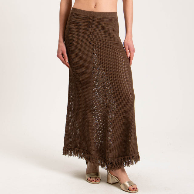 Haveone-Gonna in maglia crochet - moka