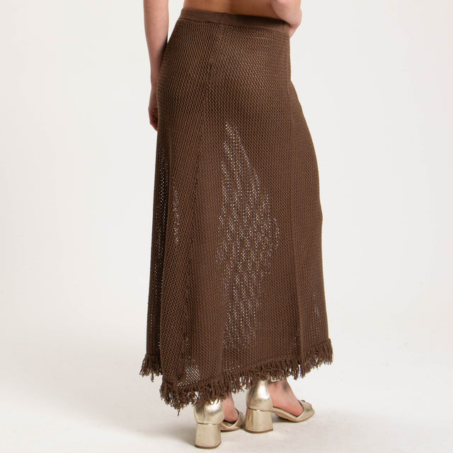 Haveone-Gonna in maglia crochet - moka