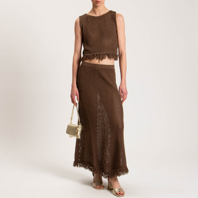 Haveone-Gonna in maglia crochet - moka