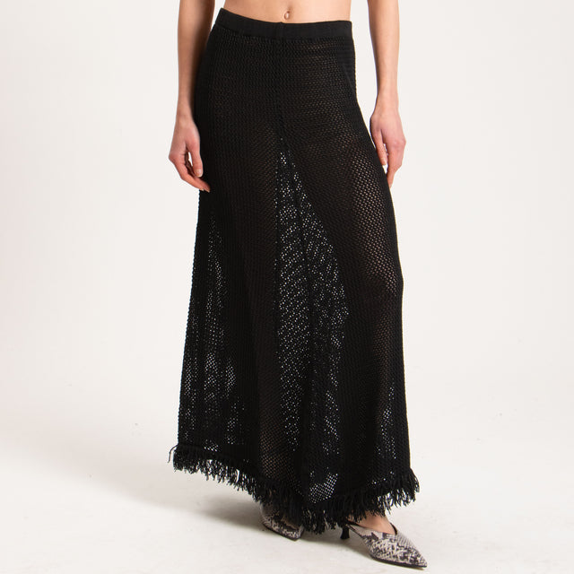 Haveone-Gonna in maglia crochet - nero