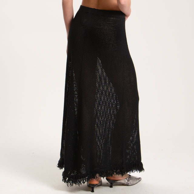 Haveone-Gonna in maglia crochet - nero