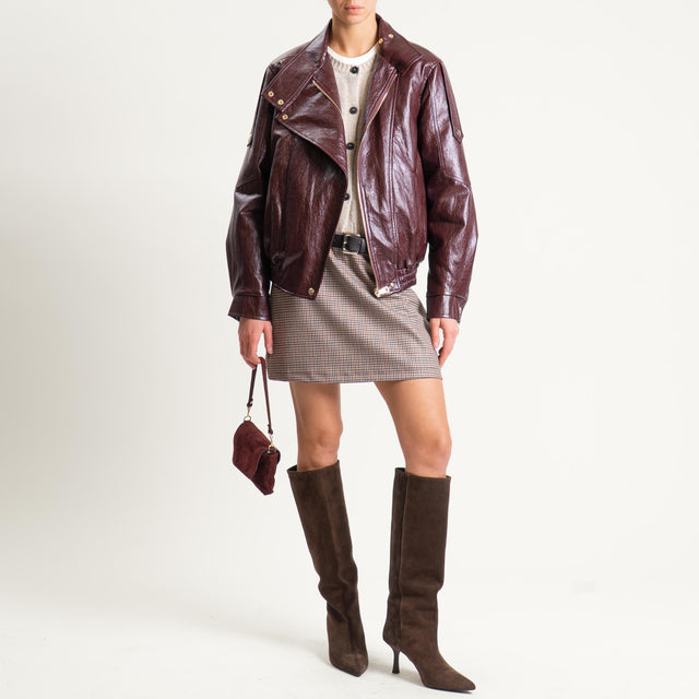 Haveone-Minigonna quadri con cintura - sand/cuoio/blu