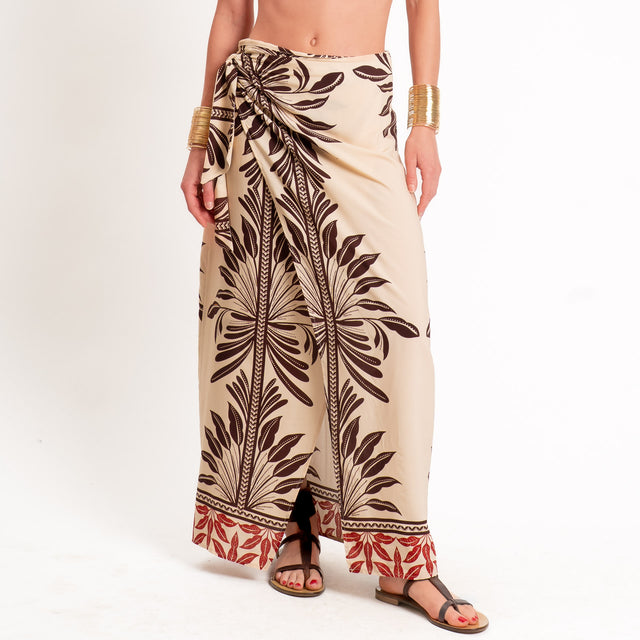 Haveone-Gonna pareo fantasia - beige/moro/india