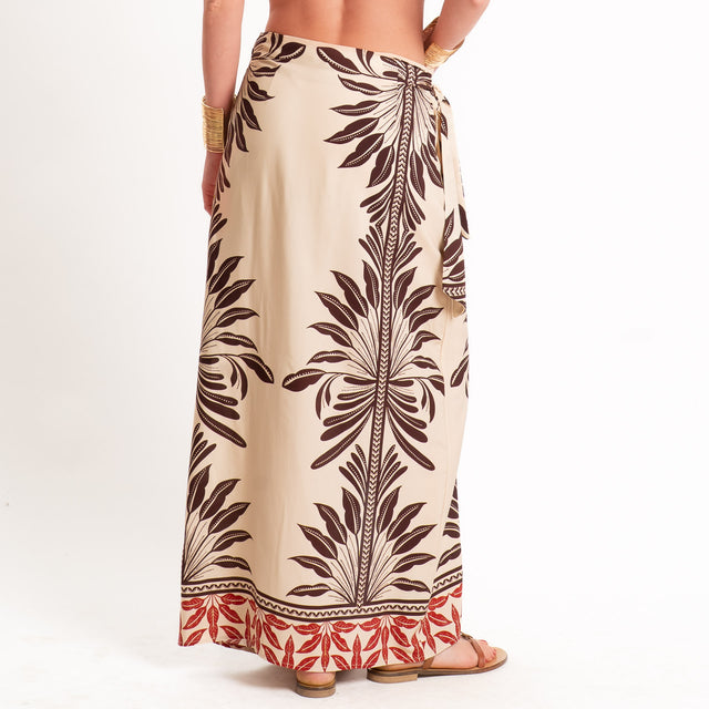 Haveone-Gonna pareo fantasia - beige/moro/india