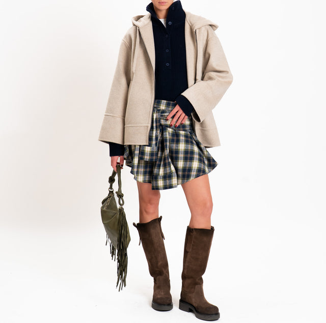 Haveone-Minigonna check in flanella - blu/burro/olive
