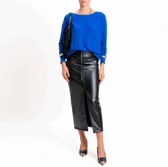 Haveone-Gonna similpelle con spacco - nero
