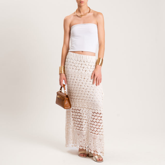 Haveone-Gonna crochet elastico in vita - burro
