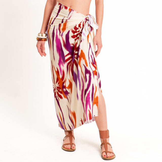 Haveone-Gonna pareo fantasia tie dye - burro/coccio/vino