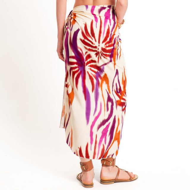 Haveone-Gonna pareo fantasia tie dye - burro/coccio/vino