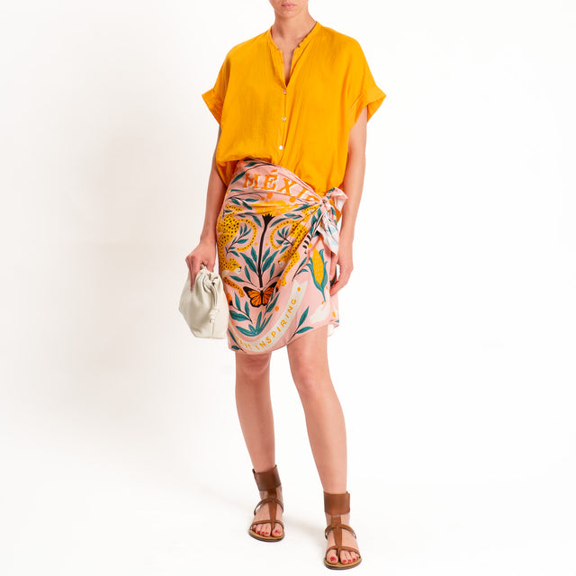 Haveone-Gonna corta pareo fantasia tigri - rosa/ottanio/orange