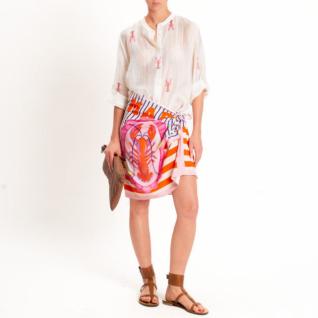 Haveone-Gonna corta pareo fantasia aragoste - arancio/rosa/royal