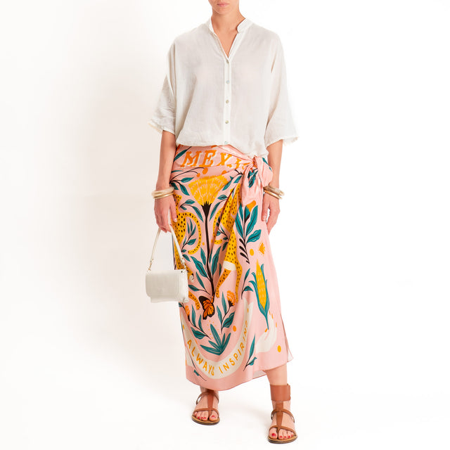 Haveone-Gonna pareo fantasia tigri - rosa/ottanio/orange