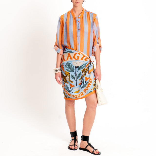 Haveone-Gonna corta pareo fantasia "magic" - celeste/burro/arancio