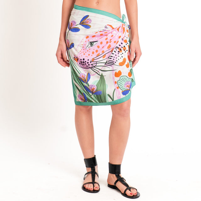 Haveone-Gonna pareo fantasia ghepardo - burro/rosa/menta