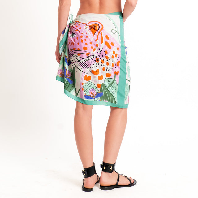 Haveone-Gonna pareo fantasia ghepardo - burro/rosa/menta