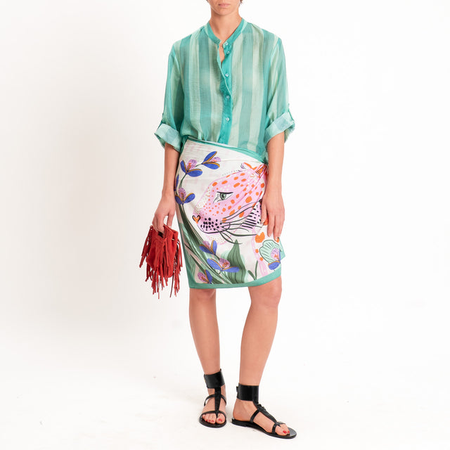 Haveone-Gonna pareo fantasia ghepardo - burro/rosa/menta