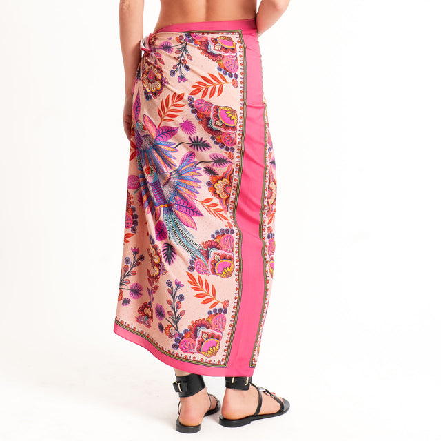 Haveone-Gonna pareo fantasia pappagalli - fucsia/rosa