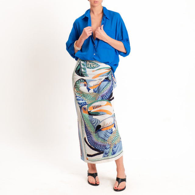 Haveone-Gonna pareo fantasia - burro/blu/acqua