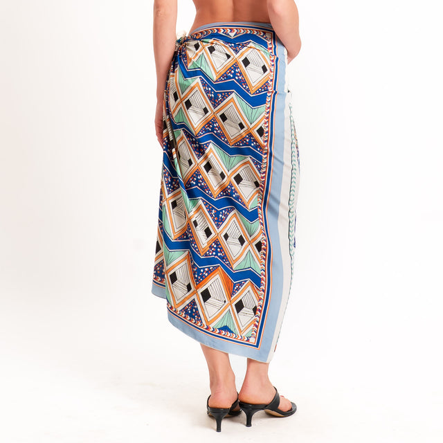 Haveone-Gonna pareo fantasia - burro/blu/acqua