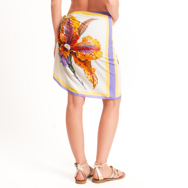 Haveone-Gonna corta pareo fantasia - arancio/burro/yellow