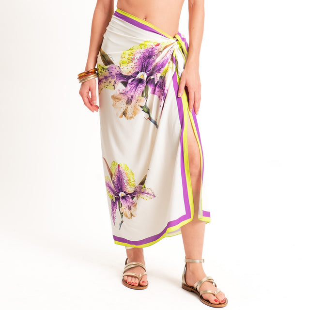 Haveone-Gonna pareo fantasia - viola/burro/lime
