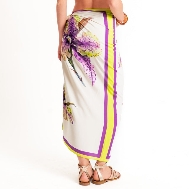 Haveone-Gonna pareo fantasia - viola/burro/lime