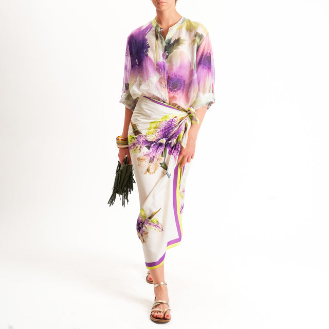Haveone-Gonna pareo fantasia - viola/burro/lime