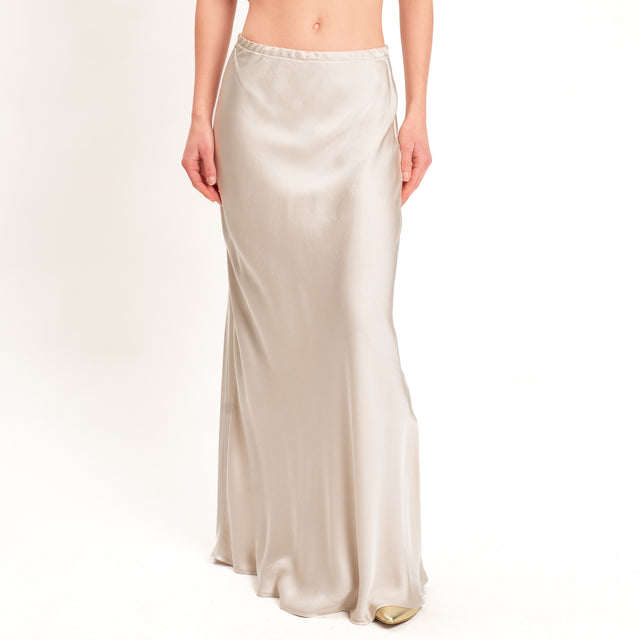 Haveone-Gonna satin spacco laterale - beige