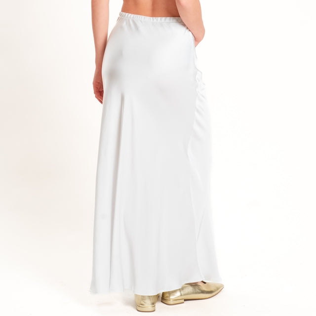 Haveone-Gonna satin spacco laterale - ghiaccio
