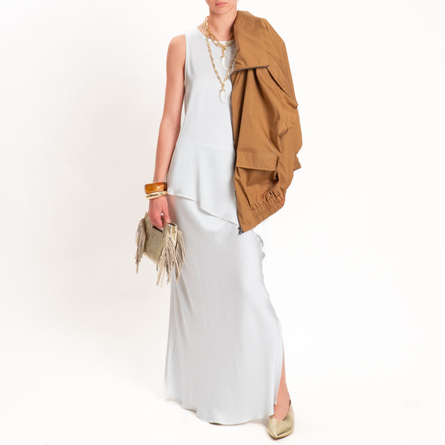 Haveone-Gonna satin spacco laterale - ghiaccio