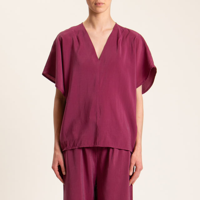 Haveone-Completo blusa e pantalone tessuto modal fibra naturale - malva