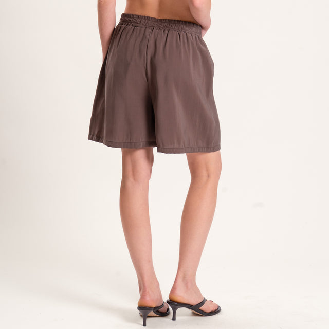 Haveone-Completo top e shorts tessuto modal - cioccolato