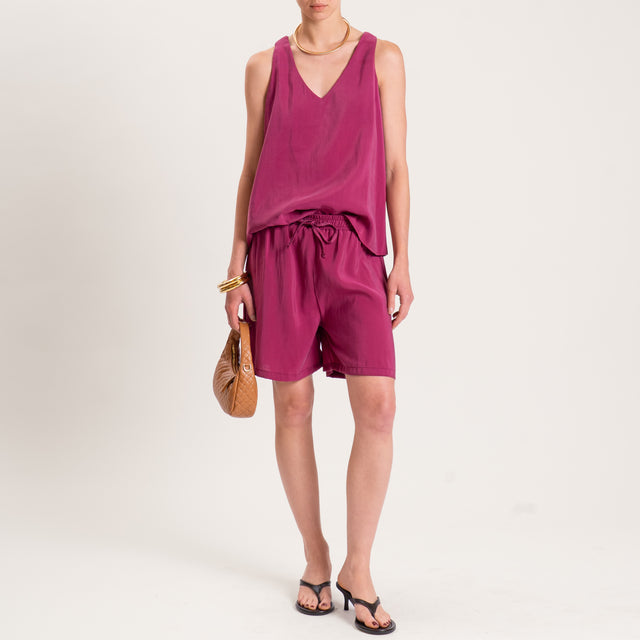 Haveone-Completo top e shorts tessuto modal - vino