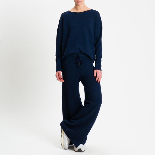 Haveone-Completo maglia girocollo + pantalone - blu