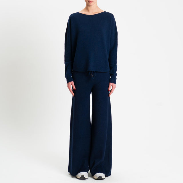 Haveone-Completo maglia girocollo + pantalone - blu