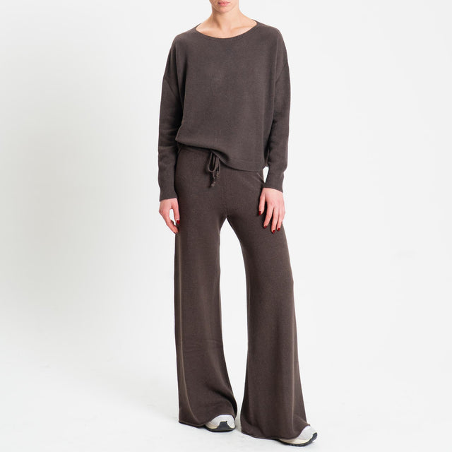 Haveone-Completo maglia girocollo + pantalone - cacao