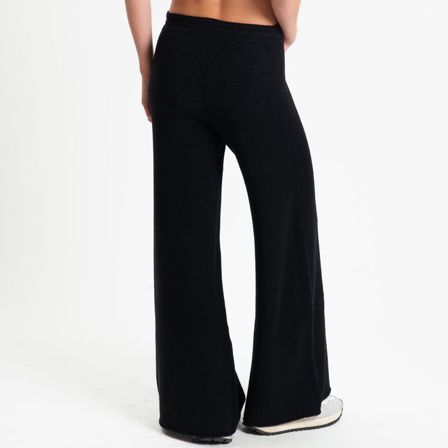 Haveone-Completo maglia collo alto + pantalone - nero